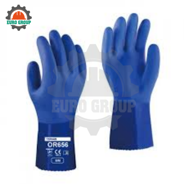 Găng Tay Công Nghiệp Hóa Dầu, Chống Cắt PVC + Kevlar Towa OR656 KEV Chống Thấm, Lót Kevlar® 13-Gauge