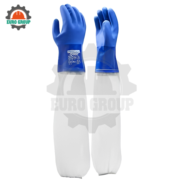 Găng Tay Công Nghiệp Hóa Dầu PVC TOWA OR657 Dài 60cm, Phủ PVC Toàn Phần, Bảo Vệ Cẳng Tay