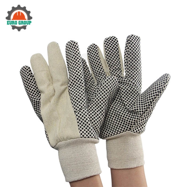 Găng Tay Vải Chấm Hạt Nhựa Chống Trơn Trượt Tăng Độ Bám