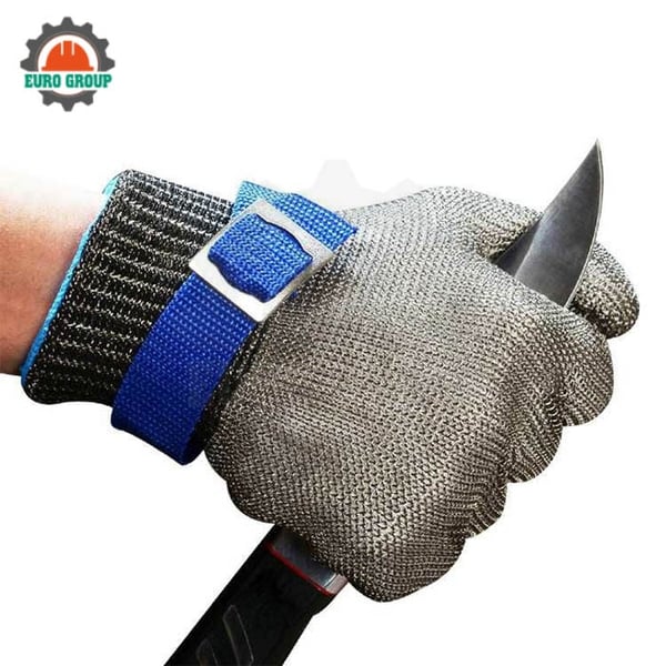 Găng Tay Bao Tay Vòng Thép Inox Chống Cắt Chống Đâm Thủng Gồm 1 Chiếc Inox + 1 Chiếc Len