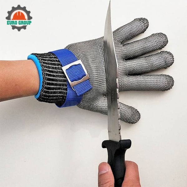 Găng Tay Bao Tay Vòng Thép Inox Chống Cắt Chống Đâm Thủng Gồm 1 Chiếc Inox + 1 Chiếc Len