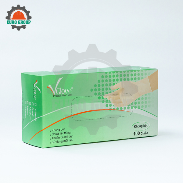 Găng Tay Cao Su Y Tế Không Bột VGlove Latex Dùng Một Lần