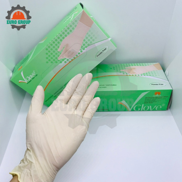 Găng Tay Cao Su Y Tế Không Bột VGlove Latex Dùng Một Lần
