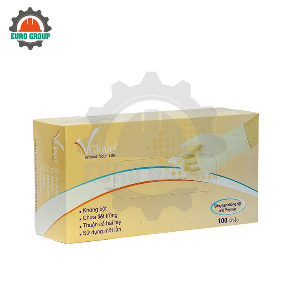 Găng Tay Cao Su Y Tế Không Bột VGlove Latex Dùng Một Lần