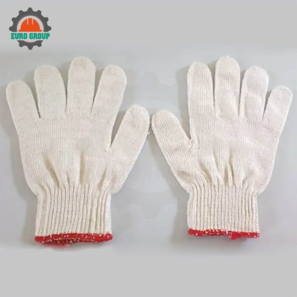 Găng Tay Bảo Hộ Sợi Len Màu Kem Giá Rẻ, Bền, Thoáng, Dùng Công Trường