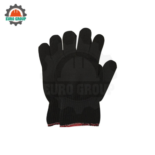 Găng Tay Bảo Hộ Len Màu Đen Cotton Chống Trơn Trượt