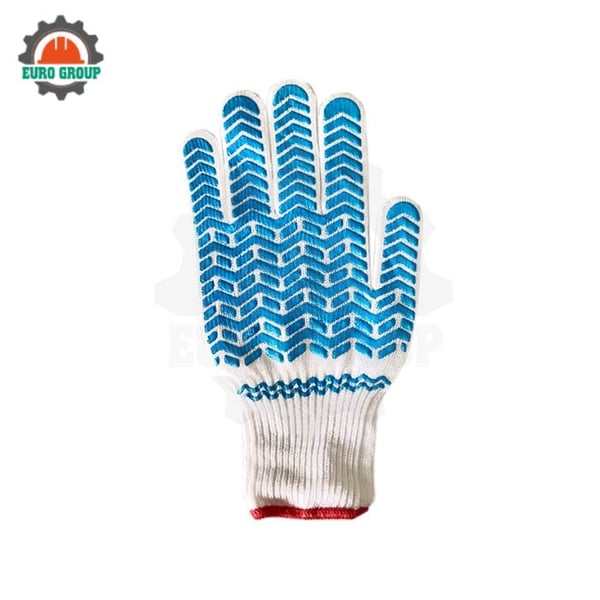 Găng Tay Phủ Hạt Nhựa Màu Xanh Chống Trơn Trượt Co Giãn Thoáng Khí