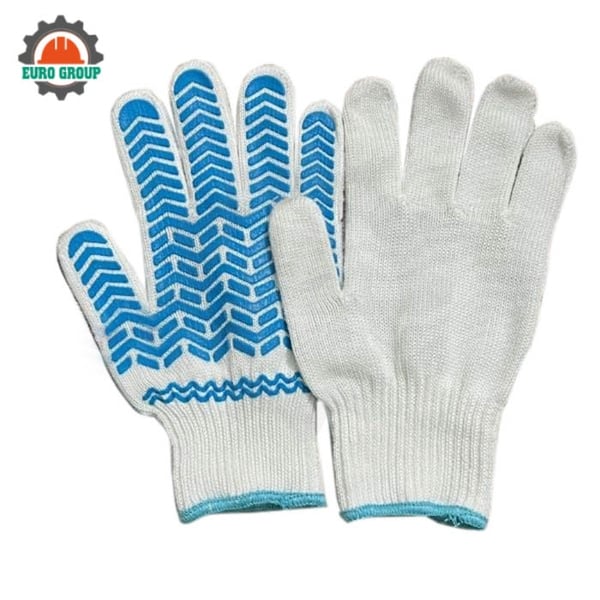 Găng Tay Phủ Hạt Nhựa Màu Xanh Chống Trơn Trượt Co Giãn Thoáng Khí