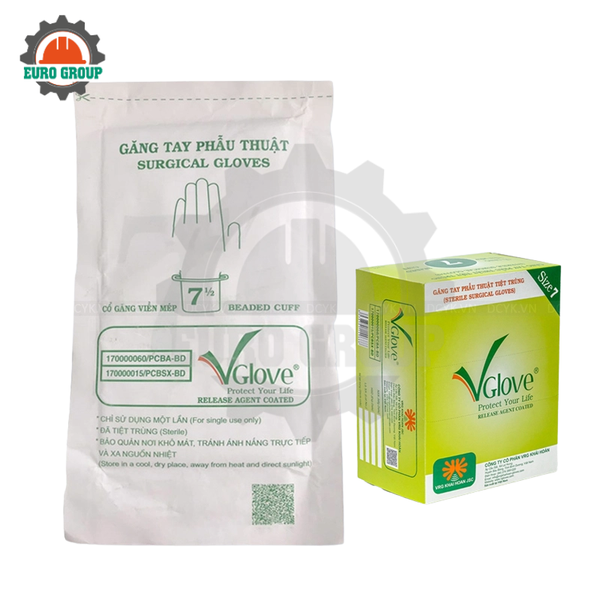 Găng Tay Phẫu Thuật Tiệt Trùng Cao Su Tự Nhiên Chính Hãng