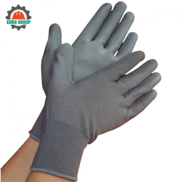 Găng Tay Phủ PU Lòng Bàn Tay Màu Xám Chống Tĩnh Điện