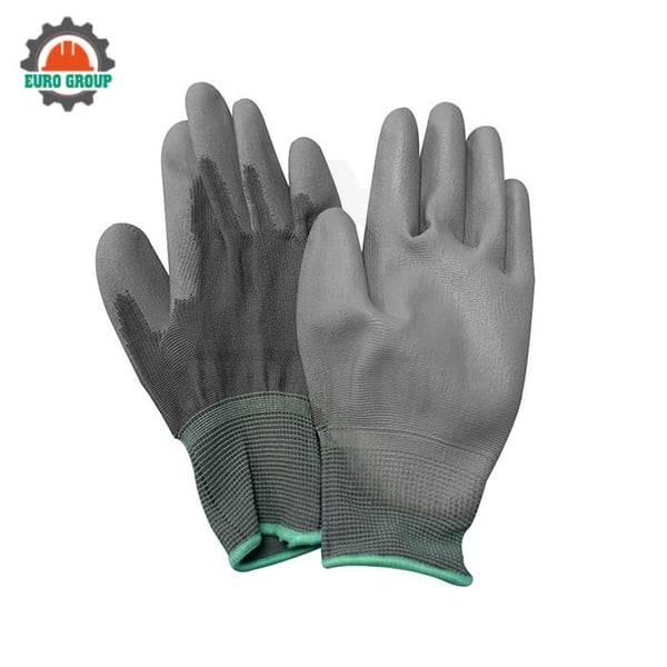 Găng Tay Phủ PU Lòng Bàn Tay Màu Xám Chống Tĩnh Điện