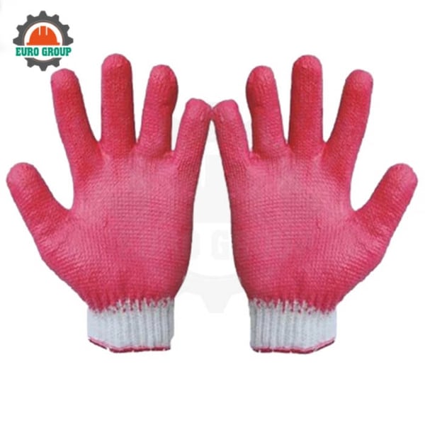 Găng Tay Phủ Cao Su 1 Mặt Màu Đỏ Chống Trơn Trượt