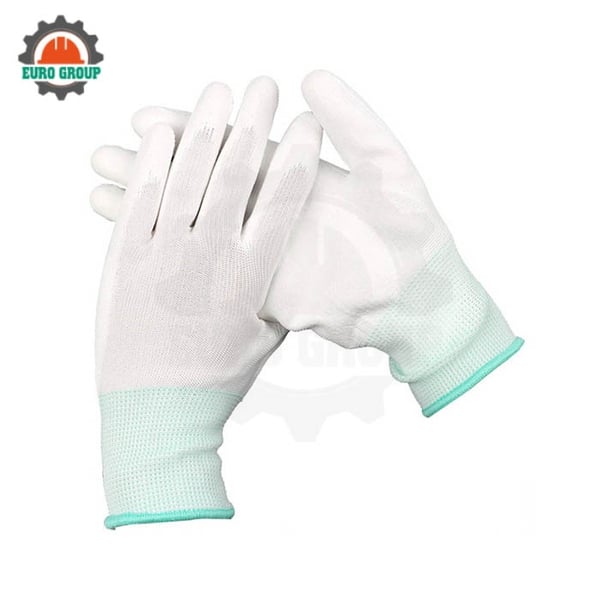 Găng Tay Phủ PU Lòng Bàn Tay Trắng Chống Tĩnh Điện