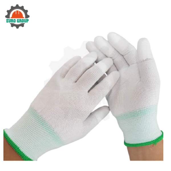 Găng Tay PU Phủ Ngón Tay Màu Trắng Chống Tĩnh Điện