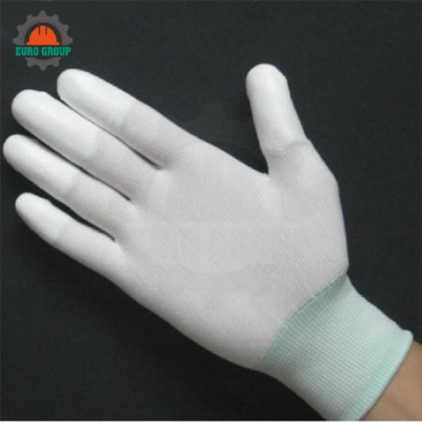 Găng Tay PU Phủ Ngón Tay Màu Trắng Chống Tĩnh Điện