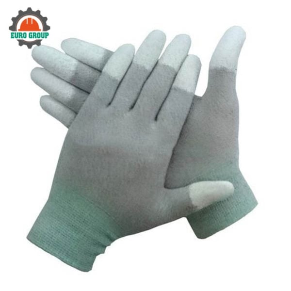 Găng Tay Sợi Carbon Ngón Phủ PU Chống Tĩnh Điện