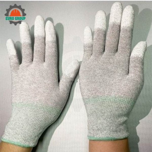 Găng Tay Sợi Carbon Ngón Phủ PU Chống Tĩnh Điện