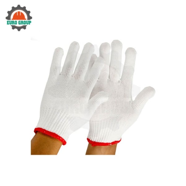 Găng Tay Bảo Hộ Sợi Len Màu Kem Giá Rẻ, Bền, Thoáng, Dùng Công Trường