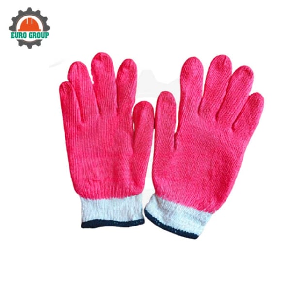 Găng Tay Phủ Cao Su 1 Mặt Màu Đỏ Chống Trơn Trượt