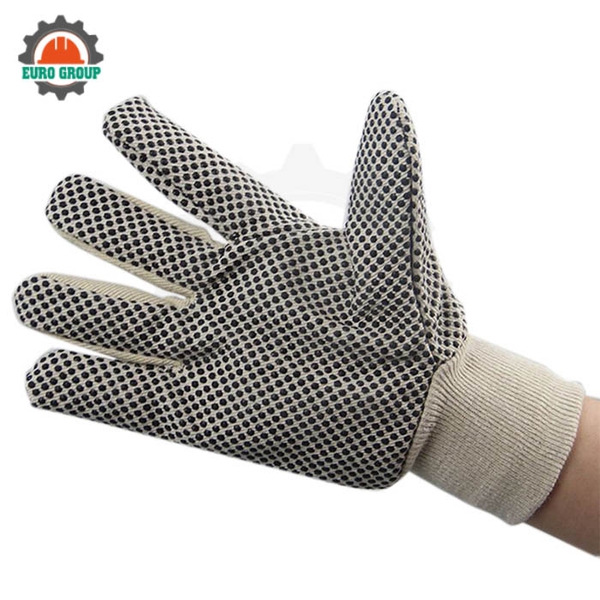 Găng Tay Vải Chấm Hạt Nhựa Chống Trơn Trượt Tăng Độ Bám