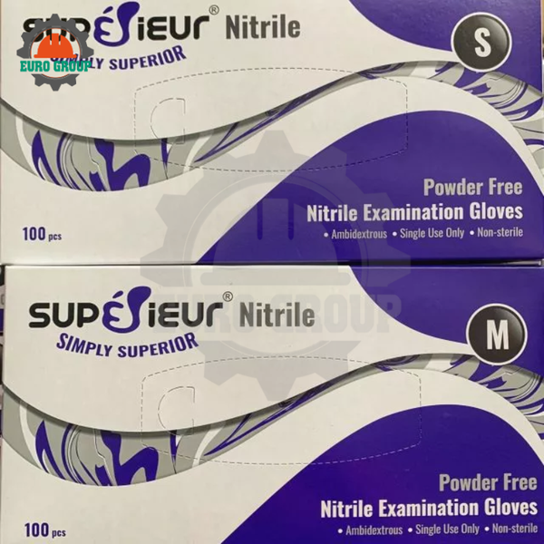 Găng Tay Y Tế Nitrile Superieur Không Bột Màu Đen Chính Hãng
