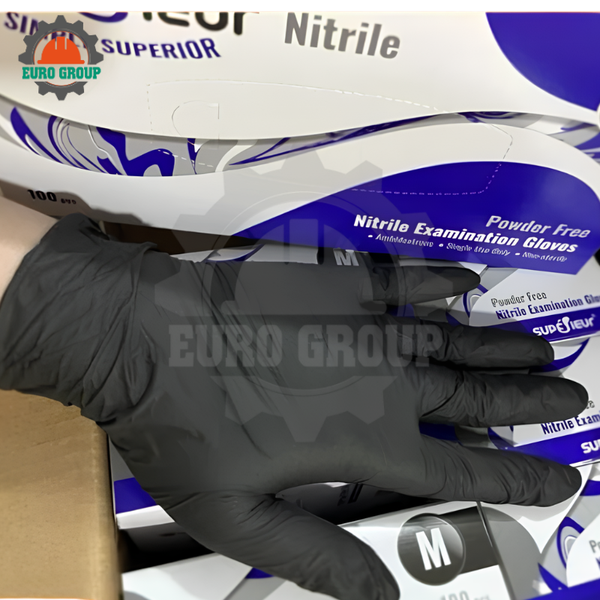 Găng Tay Y Tế Nitrile Superieur Không Bột Màu Đen Chính Hãng
