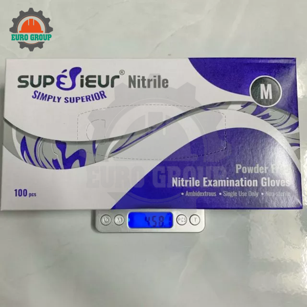 Găng Tay Y Tế Nitrile Superieur Không Bột Màu Đen Chính Hãng