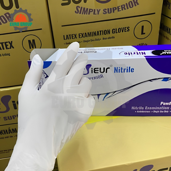 Găng Tay Y Tế Nitrile Superieur Không Bột Màu Trắng