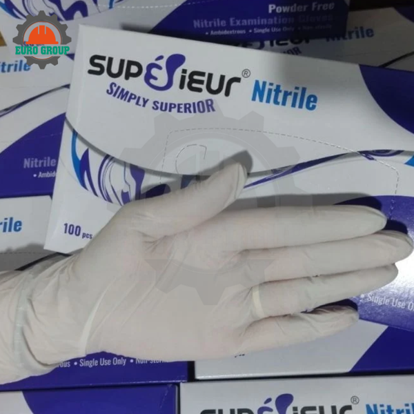Găng Tay Y Tế Nitrile Superieur Không Bột Màu Trắng