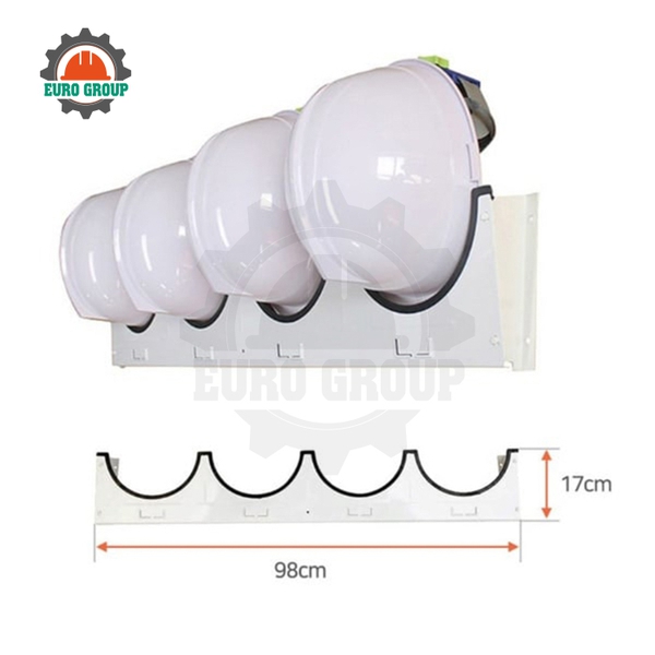 Giá Treo Nón Bảo Hộ 4 Ngăn Hợp Kim Sơn Phủ PU Bền Bỉ