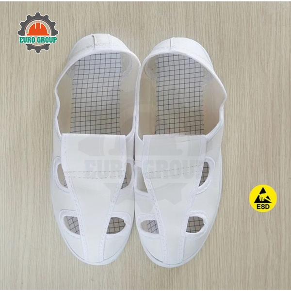 Giày Phòng Sạch 4 Lỗ Simili Chống Tĩnh Điện