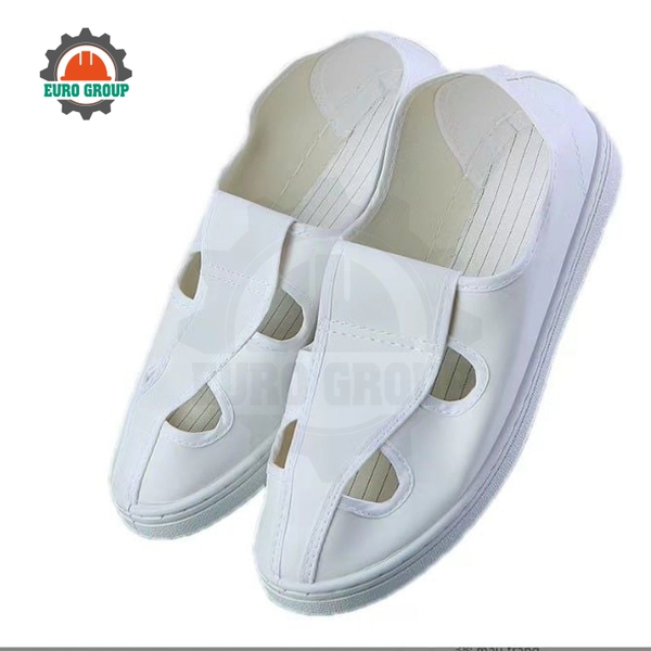 Giày Phòng Sạch 4 Lỗ Simili Chống Tĩnh Điện