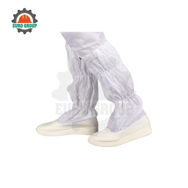 Giày Ủng Chống Tĩnh Điện PVC Màu Trắng Cổ Cao Chống Trơn Trượt
