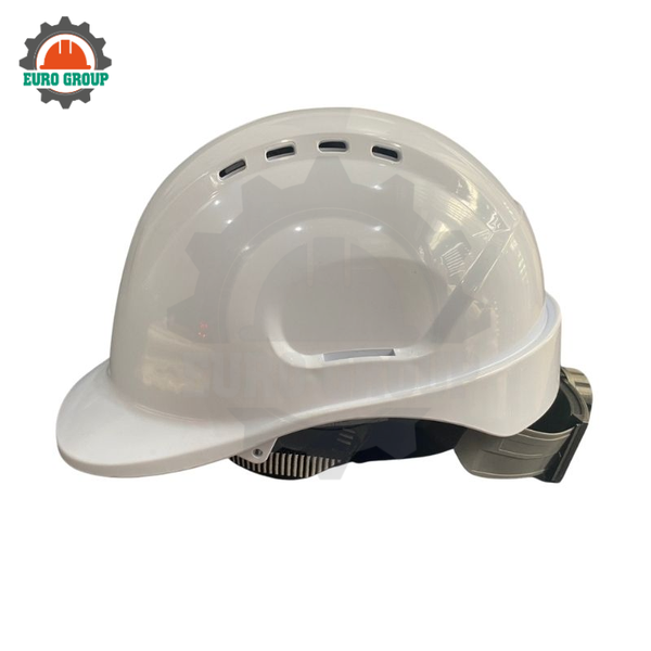 Nón Bảo Hộ Safetyman GM16T Nhựa ABS Màu Trắng, Khóa Vặn, Có Lỗ Thoáng Khí