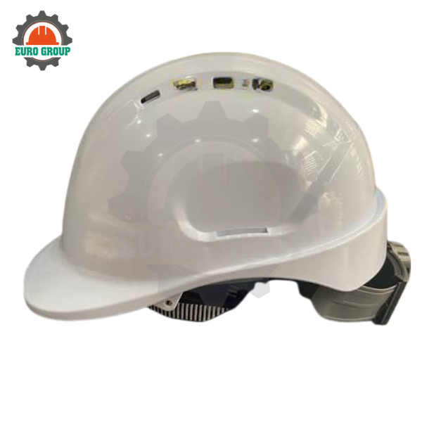 Nón Bảo Hộ Safetyman GM16T Nhựa ABS Màu Trắng, Khóa Vặn, Có Lỗ Thoáng Khí