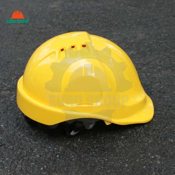 Nón Bảo Hộ Safetyman GM3V Nhựa ABS Màu Vàng, Khóa Vặn, Có Lỗ Thoáng Khí