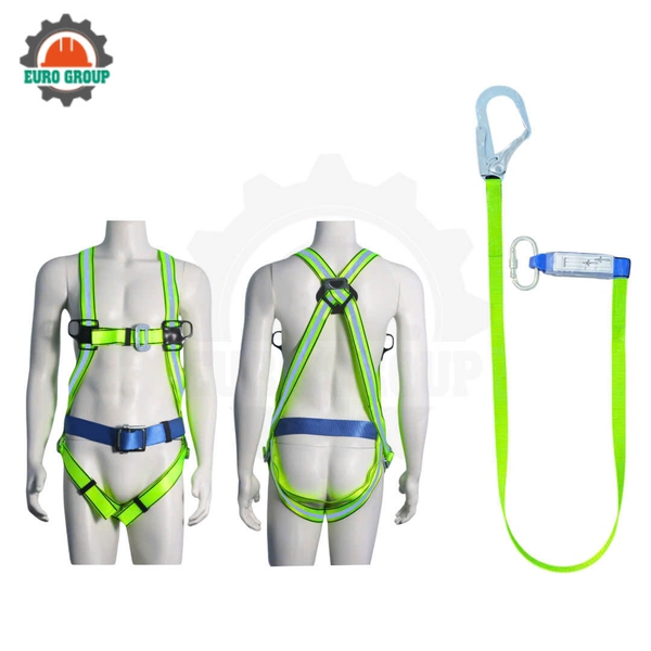 Dây đai toàn thân GV3 khóa vuông 1 móc giảm xóc