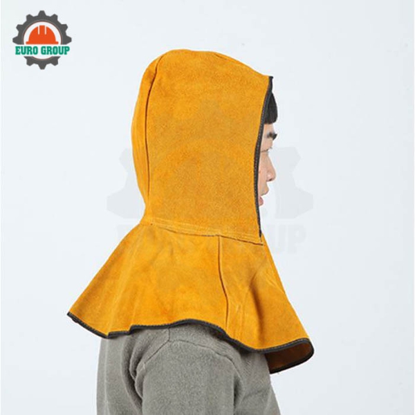 Mũ Trùm Đầu Da Bò Cách Nhiệt Chống Tia Lửa Bảo Vệ Đầu