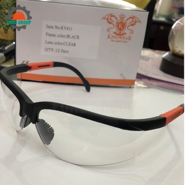Kính Bảo Hộ Kingwear KY411 Chống Tia UV Chống Trầy Xước, Chống Hóa Chất