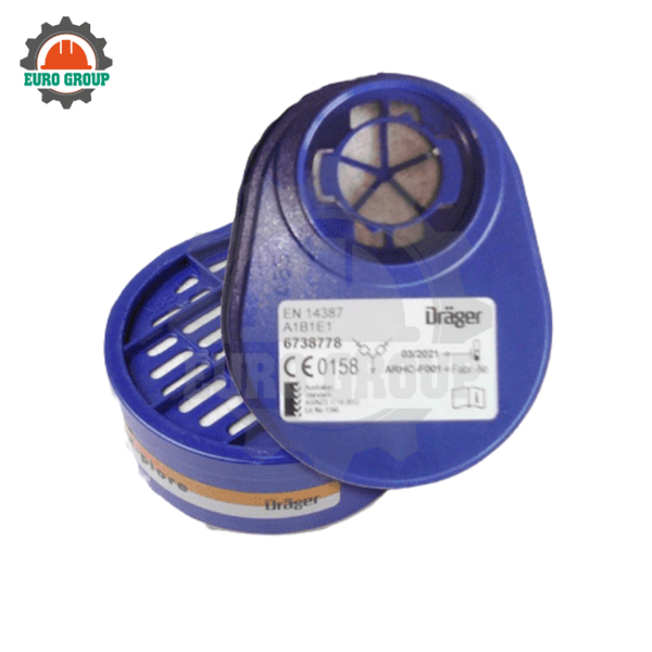 Lọc Khí Dräger Gas Filter A1B1E1 Bảo Vệ Trước Khí Hữu Cơ, Khí Vô Cơ Và Hơi Hóa Chất