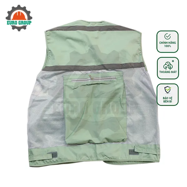Áo ghi lê kỹ sư Hoà Bình cao cấp – Phản quang an toàn, 9 túi tiện lợi