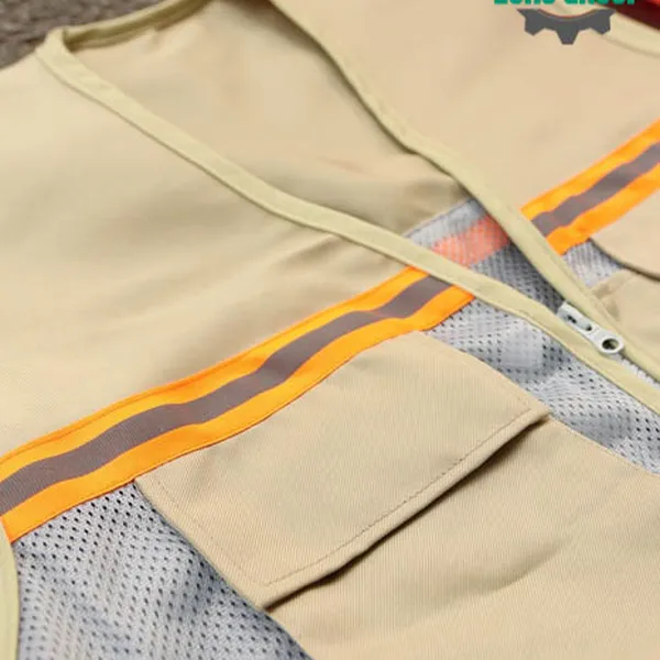 Áo ghi lê kỹ sư vải kaki thành công – Phản quang an toàn, form đứng dáng