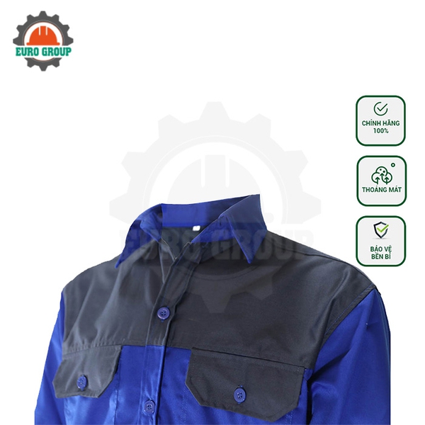 Đồng phục công nhân phối màu vải kaki cao cấp