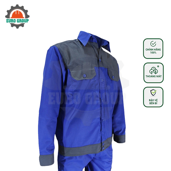 Đồng phục công nhân phối màu vải kaki cao cấp