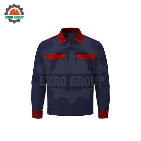 Đồng phục kỹ sư xanh đen phối đỏ