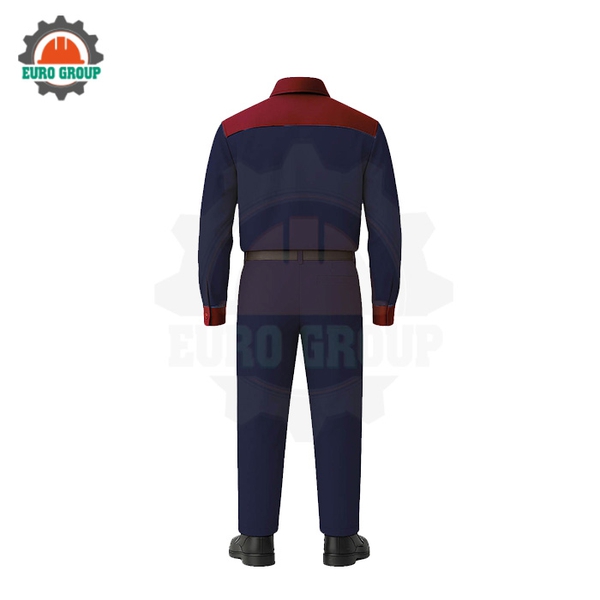 Đồng phục kỹ sư xanh đen phối đỏ