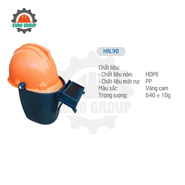 Mũ Bảo Hộ Hàn HN.90 Chống Va Đập, Kèm Mặt Nạ Hàn Chịu Nhiệt