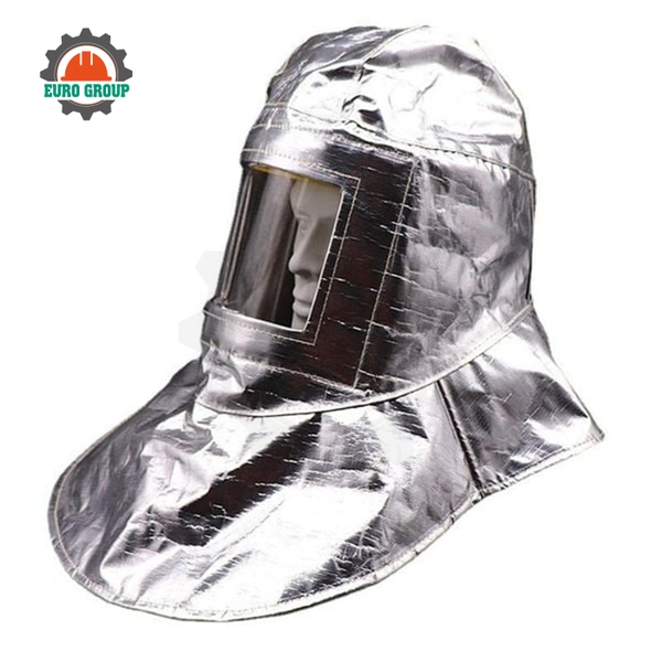Mặt nạ trùm đầu tráng nhôm chịu nhiệt độ bức xạ 500-1000 độ dành cho công nhân lò luyện kim