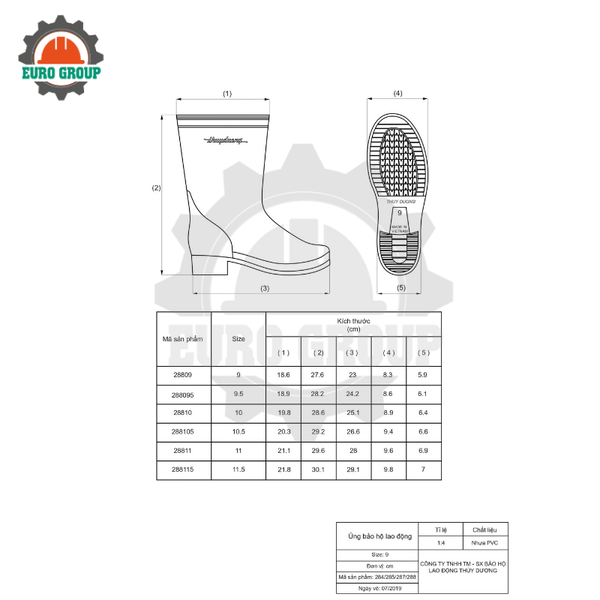 Ủng Nhựa Rêu Vàng 284 Chống Thấm Nước
