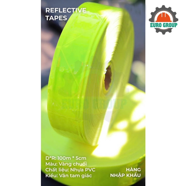 Phản quang vải nhựa chuối 5cm x 100m